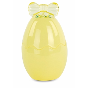 Bonbonnière oeuf verre jaune ø 10 x ht 17 cm