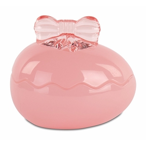 Bonbonnière verre oeuf rose 11.5 x  ht 10 cm