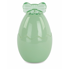 Bonbonnière oeuf verre vert ø10 x ht 17 cm
