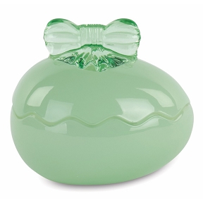 Bonbonnière oeuf verre vert 11.5 x ht 10 cm