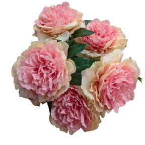 Bouquet pivoine bi couleur rose-saumon 55 cm