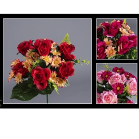 1 x Piquet rose marguerite 3 couleurs 30 cm