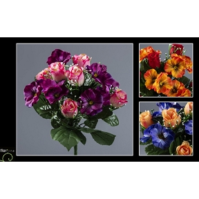 1 x Piquet rose pensée 3 couleurs 31 cm
