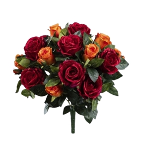 Piquet de rose rouge orange 51 cm