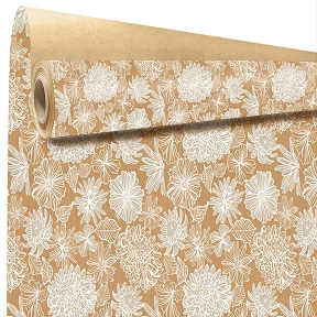 Bobine kraft écru imprime Salomé blanc 0.79 x 40m