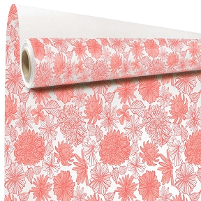 Bobine kraft blanc imprime Salomé rose 0.79 x 40m