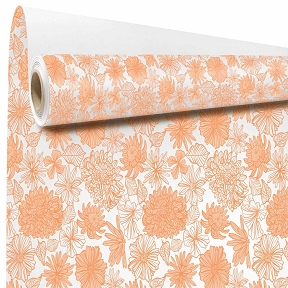 Bobine kraft blanc imprimé Salomé orange 0.79 x 40m