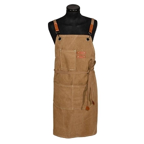 Tablier tissu marron