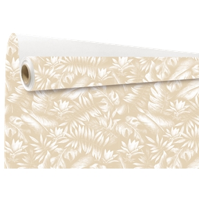 Bobine kraft blanc imprimé kala beige 0.79 x 40m
