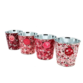 1 x Cache-pot métal magnet octobre rose ø13 ht 12.5cm