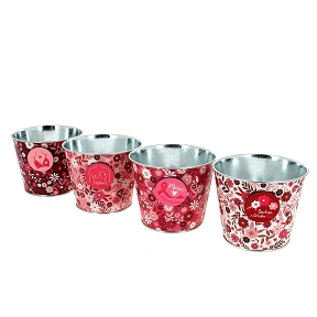1 x Cache-pot métal magnet octobre rose ø11.5 ht 9.5cm
