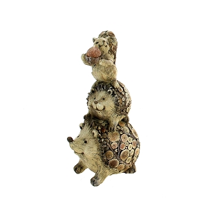 Hérisson résine effet bois 11.5 x 8 ht 21.5cm