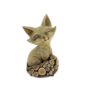 Renard résine effet bois 12 x 10 ht 20.5cm