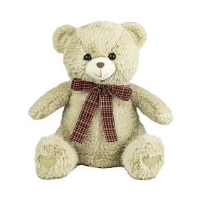 Ours beige noeud écossais 40cm