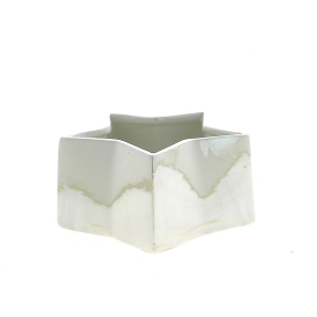 Coupe céramique forme étoile blanc irisé ø17.5 ht 8cm