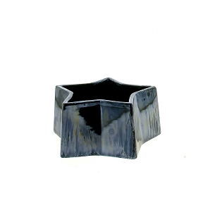 Coupe céramique forme étoile vert irisé ø17.5 ht 8cm