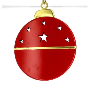 Boule déco métal à suspendre rouge ø 30cm