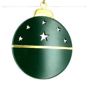 Boule déco métal à suspendre vert ø 30cm