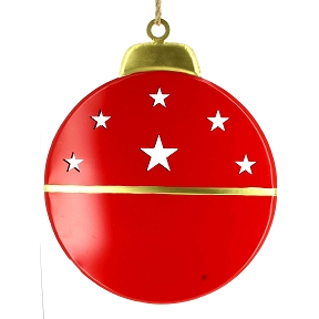 Boule déco métal à suspendre rouge ø 50cm