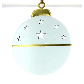 Boule déco métal à suspendre blanc ø 70cm
