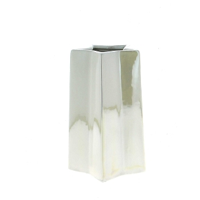 Vase verre forme étoile blanc irisé ø11.5 ht 18cm
