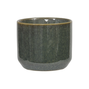 Cache-pot céramique vert ø8 ht 7cm