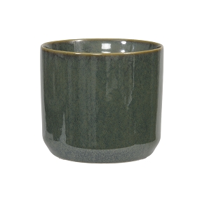 Cache-pot céramique vert ø10.5 ht 9.5cm