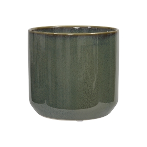 Cache-pot céramique vert ø12 ht 11.5cm