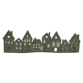 Décor maison feutrine vert 43.5 x 12.5cm