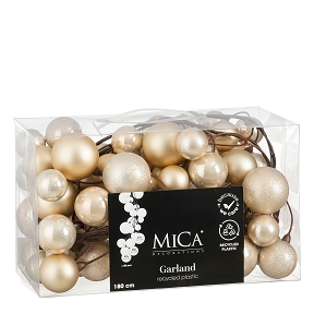 Guirlande boule champagne-argent 180cm