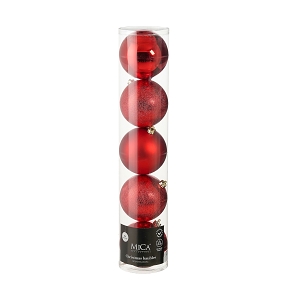 Boule Noël rouge combi ø 150mm x5