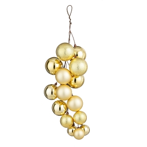 Grappe boule Noël or ht 46cm