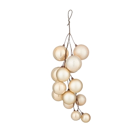 Grappe boule Noël crème ht 46cm