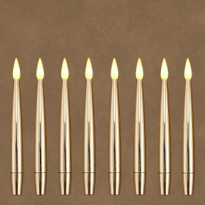 Bougie led à suspendre or ø1.5 ht 15.5cm blanc chaud x8
