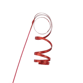 Branche rattan plat rouge pailletée ht 48cm