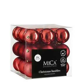 Boule Noël rouge ø 80mm x27