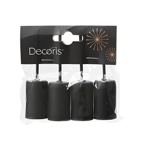 Support bougie sur pique noir ht 9cm x4