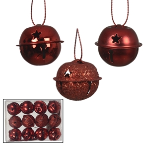 Grelot métal rouge x12