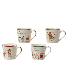 1 x Mug céramique motif Noël ø9.5 ht 9cm