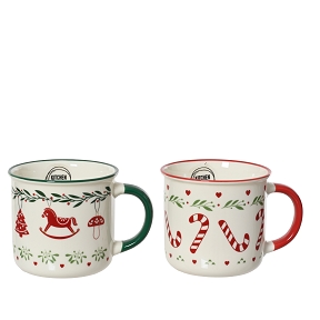 1 x Mug céramique motif Noël ø10.5 ht 8.5cm