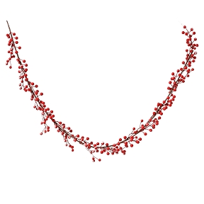 Guirlande baies rouge enneigée ht 150cm