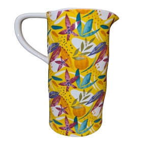 Carafe céramique tropical jaune ø18.5 ht 22cm