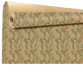 Bobine kraft écru arborescence vert 0.79 x 40m