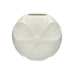Vase céramique pétale blanc mat ø 30cm
