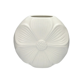 Vase céramique pétale blanc mat ø 40.5cm