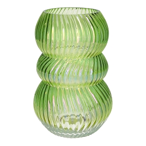 Vase verre "lucelle" vert nacré ø15.5 ht 24cm