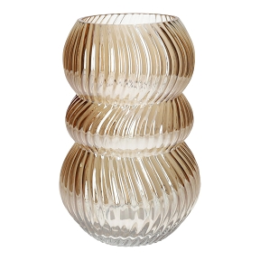 Vase verre "lucelle" ambre nacré ø15.5 ht 24cm