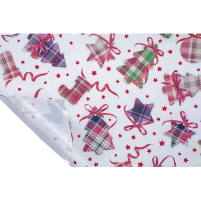 Bobine kraft blanc imprimé Noël 0.80 x 40 m
