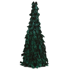 Sapin noeud velours + strass vert