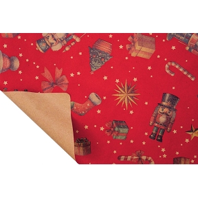 Bobine kraft écru recycle nutcracker rouge 0.80 x 40m